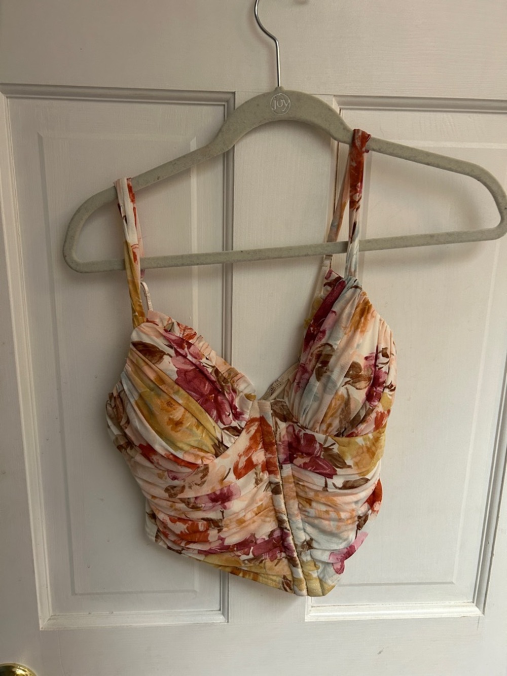 Floral Ruched Crop Top